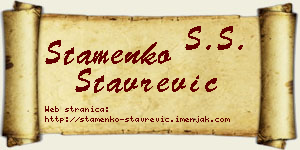 Stamenko Stavrević vizit kartica